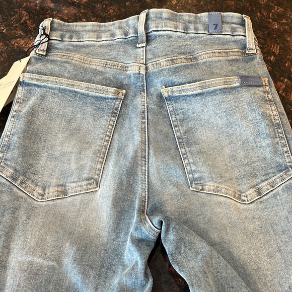 No Filter Denim By 7 For All Mankind Light Wash Bell Bottom HW Jeans Size 27 - Picture 13 of 16